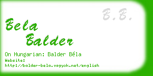 bela balder business card